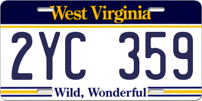 WV license plate 2YC359