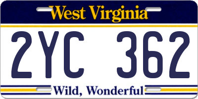 WV license plate 2YC362