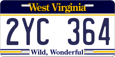WV license plate 2YC364