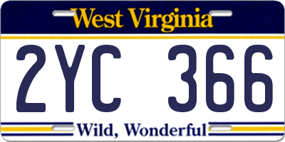 WV license plate 2YC366