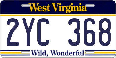 WV license plate 2YC368