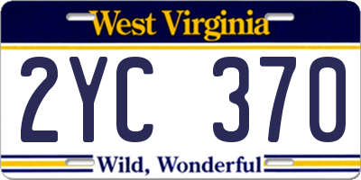WV license plate 2YC370