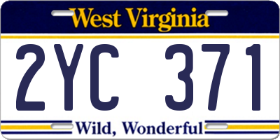 WV license plate 2YC371