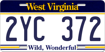 WV license plate 2YC372