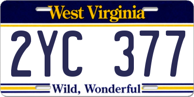 WV license plate 2YC377