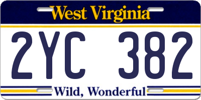 WV license plate 2YC382