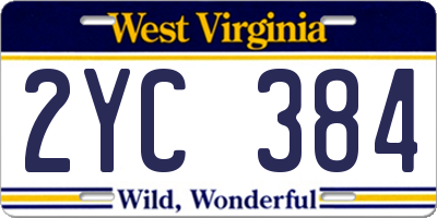 WV license plate 2YC384