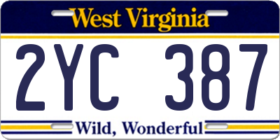 WV license plate 2YC387