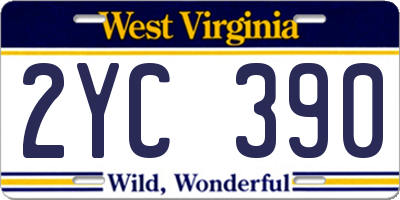WV license plate 2YC390