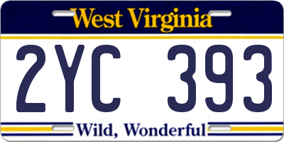 WV license plate 2YC393