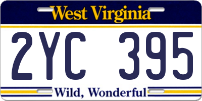 WV license plate 2YC395