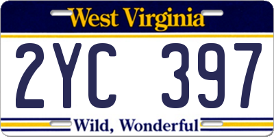 WV license plate 2YC397