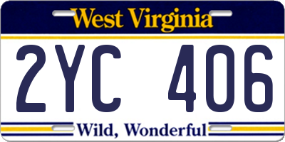 WV license plate 2YC406