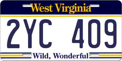 WV license plate 2YC409