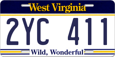 WV license plate 2YC411