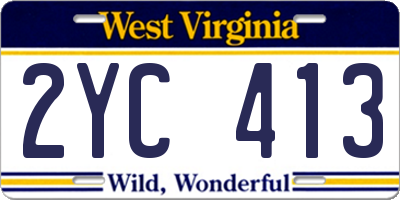 WV license plate 2YC413