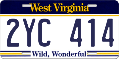 WV license plate 2YC414