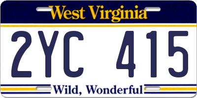 WV license plate 2YC415