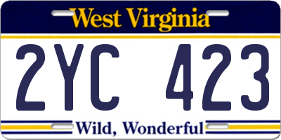 WV license plate 2YC423