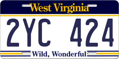 WV license plate 2YC424