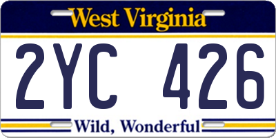 WV license plate 2YC426