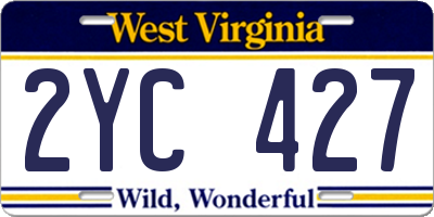 WV license plate 2YC427