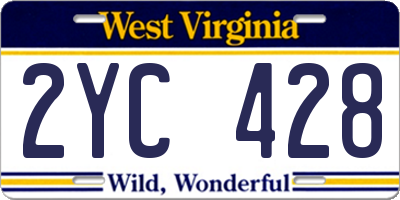 WV license plate 2YC428