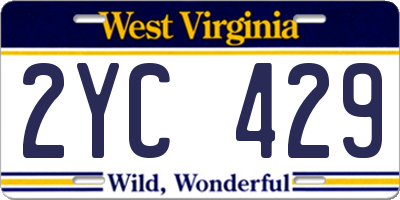WV license plate 2YC429