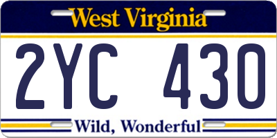 WV license plate 2YC430