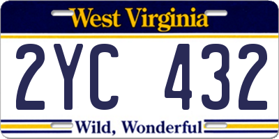 WV license plate 2YC432