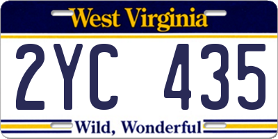 WV license plate 2YC435