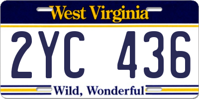 WV license plate 2YC436