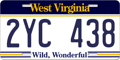 WV license plate 2YC438