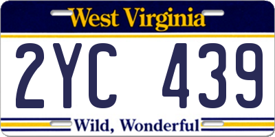 WV license plate 2YC439
