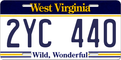WV license plate 2YC440