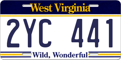 WV license plate 2YC441