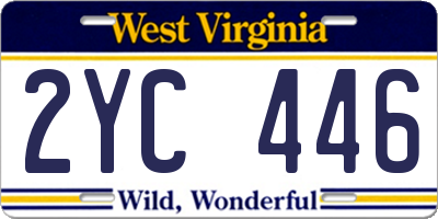 WV license plate 2YC446