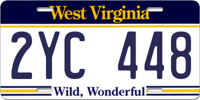WV license plate 2YC448