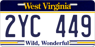 WV license plate 2YC449