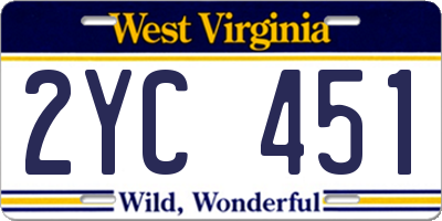 WV license plate 2YC451