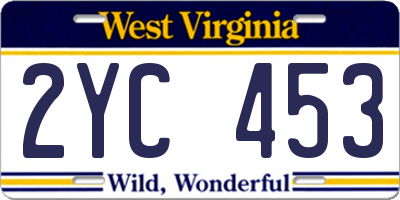 WV license plate 2YC453
