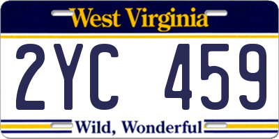 WV license plate 2YC459
