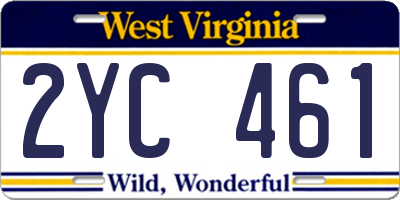 WV license plate 2YC461