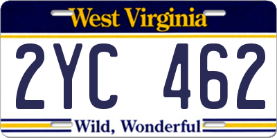 WV license plate 2YC462