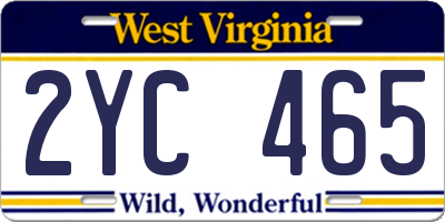 WV license plate 2YC465