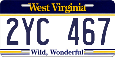 WV license plate 2YC467