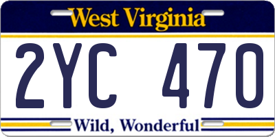 WV license plate 2YC470
