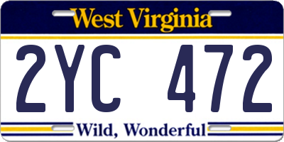 WV license plate 2YC472