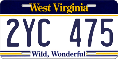 WV license plate 2YC475