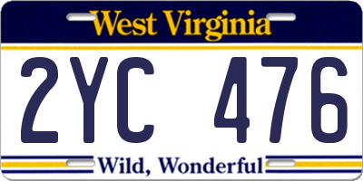WV license plate 2YC476